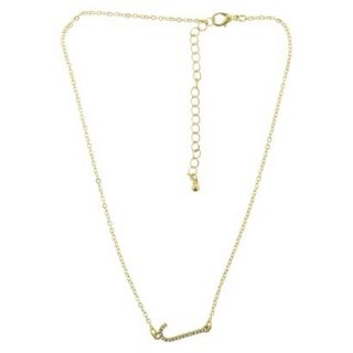 Womens J Initial Necklace   Gold/Crystal