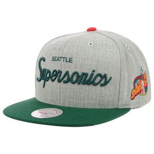 Seattle SuperSonics Mitchell and Ness NBA Special Script Road Snapback Cap