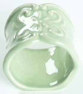  Adalina Green Napkin Ring, Fine China Dinnerware   Chris Madden,Green,E