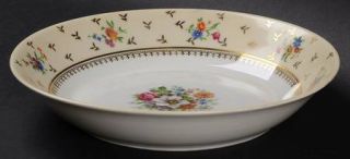 Raynaud Carousel Coupe Soup Bowl, Fine China Dinnerware   Gold Leaves, Floral Sp