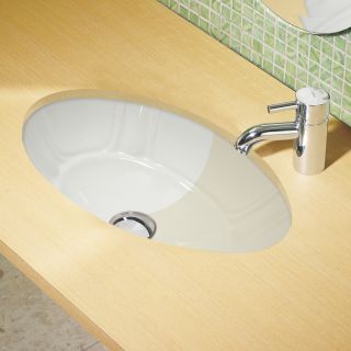 White Decorative Undermount Lavatory With Overflow