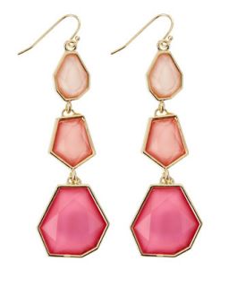 Geometric 3 Drop Earrings, Pink Ombre