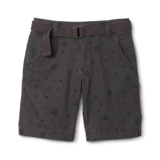 Mossimo Supply Co. Mens Belted Flat Front Shorts   Gray Patina Print 38
