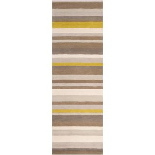 Hand tufted Angelohome Madison Square Olive Wool Rug (26 X 8)