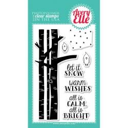 Avery Elle Clear Stamp Set 4 X6   Let It Snow