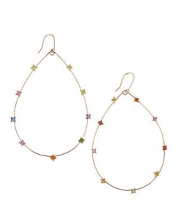Large Ombre Sapphire Hoop Earrings, Yellow Gold