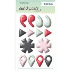 Cut and Paste Flair Enamel Shapes 14/pkg  Small