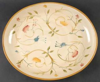 Home American Simplicity Floral 15 Oval Serving Platter, Fine China Dinnerware