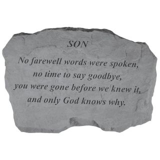 No Farewell Words Were Spoken Memorial Stone With Personalized Header