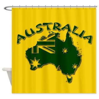  Australia Flag Green and Gold Shower Curtain  Use code FREECART at Checkout