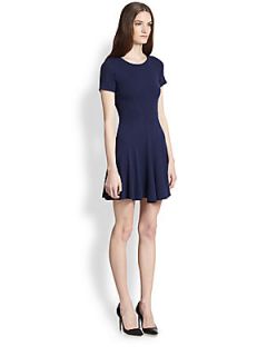 Theory Albita Fit and Flare Dress   Light Navy