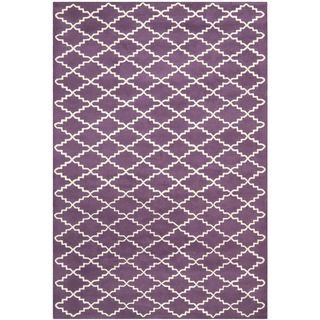 Contemporary Handmade Moroccan Purple Wool Rug (6 X 9)