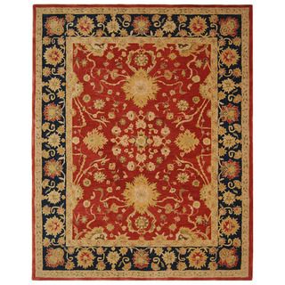 Handmade Oushak Traditional Red Wool Rug (96 X 136) (RedPattern OrientalMeasures 0.625 inch thickTip We recommend the use of a non skid pad to keep the rug in place on smooth surfaces.All rug sizes are approximate. Due to the difference of monitor color