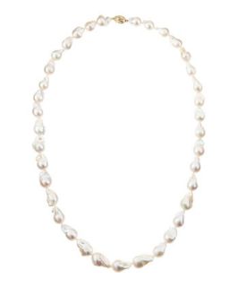 White Baroque Long Pearl Necklace