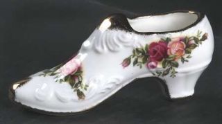 Royal Albert Old Country Roses Shoe, Fine China Dinnerware   Montrose Shape,Red&