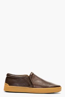 Rag And Bone Brown Leather Kent Slip_on Shoes