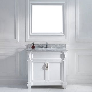 Victoria 36 inch White Single Square Sink Vanity Set