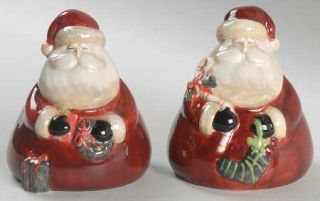 Sledding Santa Figurine Salt and Pepper Set, Fine China Dinnerware   Santa&Sleig