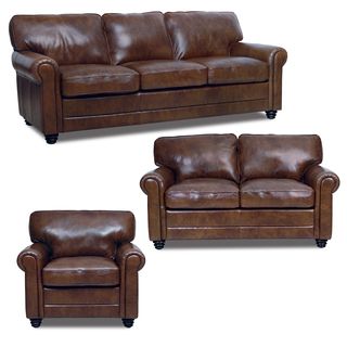 3 piece Dark Caramel Living Room Set