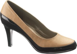 Womens Soft Style Cristina   Camel Vitello/Black Patent High Heels