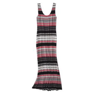 Merona Womens Knit Maxi Tank Dress   Grey/Coral Stripe   M(7 9)