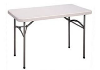 Correll Folding Economy Table, 24 x 48 in, Blow Molded, Gray Granite