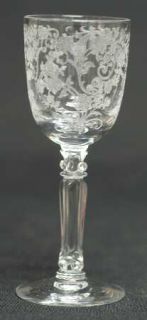 Fostoria Buttercup Cordial Glass   Stem #6030,Etch #340, Floral Design