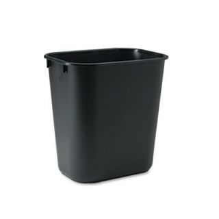 Rubbermaid Black Soft Molded Plastic Wastebasket, 13 5/8 Quart