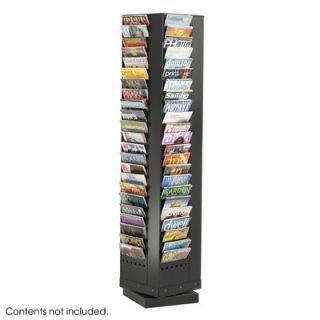 Safco Products Steel Rotary Magazine Rack, 92 Compartments, 14 Wide SAF4325BL