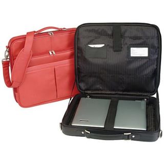 Leather Laptop Briefcase with Optional Monogramming   17 Inch Black   682 BLACK 