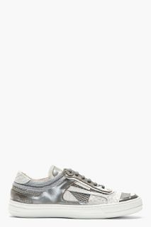 Diesel Black Gold Silver Snakeskin_paneled Alexander Sneakers