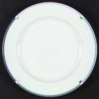 Mikasa Jet Set Dinner Plate, Fine China Dinnerware   Pink/Blue/Green Bands, Fine