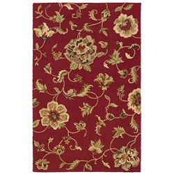 Hand tufted Red Floral Wool Rug (79 X 99)