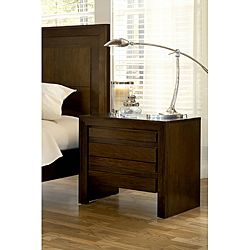 2 drawer Finger Pull Nightstand With Power Strip