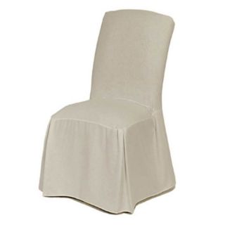 Classic Slipcovers Cotton Duck Long Dining Chair Cover White   CDUC PCH WHT