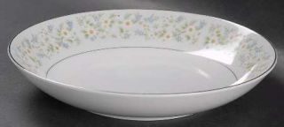 Fine China of Japan Bouquet Coupe Soup Bowl, Fine China Dinnerware   Blue, White
