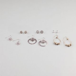 6 Pairs Hoop/Donut Earrings Metal One Size For Women 235364191