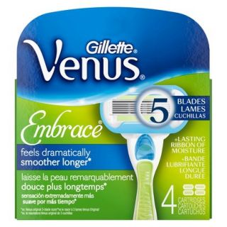 Gillette Venus Embrace Womens Razor Blade Refills 4 Count