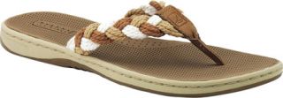 Womens Sperry Top Sider Tuckerfish   Sand/Cognac/White Braided Thong Sandals