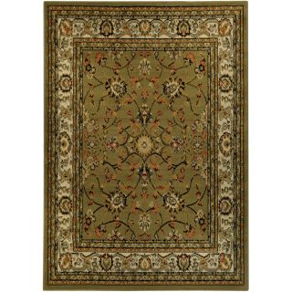 Floral Garden Traditional Sage Green Area Rug (82 X 910)