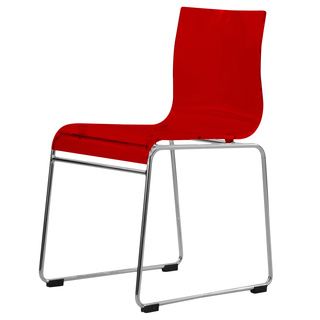 Moreno Transparent Red Acrylic Modern Chair