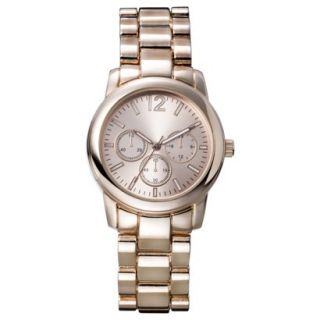 Womens Merona Analog Link Wristwatch with Decorative Dials   Rose Gold