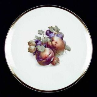 Jaeger Orchard Dinner Plate, Fine China Dinnerware   Fruits& Nuts,Purple,Green,Y