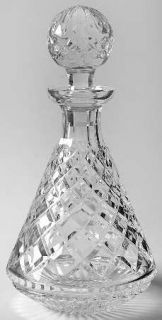 Waterford Alana Roly Poly Decanter with Stopper   Cut Cross Hatch, Multi Sided S
