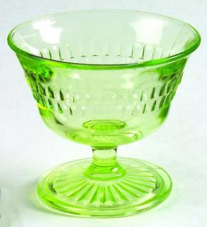 Anchor Hocking Roulette Green Champagne/Tall Sherbet   Green, Depression Glass