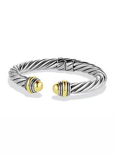David Yurman Cable Classics Bracelet with Gold Domes   Silver