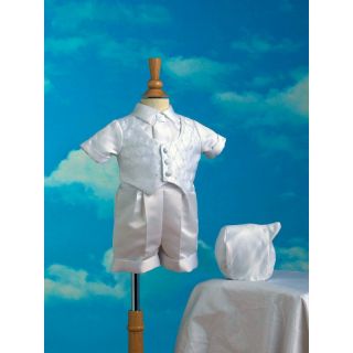 Tommy Satin Boxer Shorts and Embroidered Vest with Hat Christening Outfit