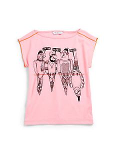 Little Marc Jacobs Toddlers & Little Girls Stitched Parrot Tee   Pink