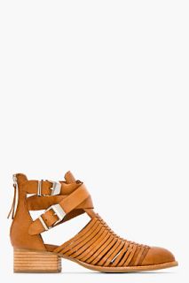 Jeffrey Campbell Tan Leather Stinson Everly Strapped Boots