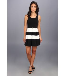 Ivy & Blu Maggy Boutique Sleeveless Fit Flare Stripe Dress Womens Dress (Black)